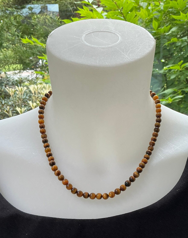 Ketting kort met bruine kraal