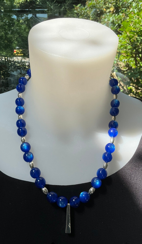 Ketting felblauwe kraal
