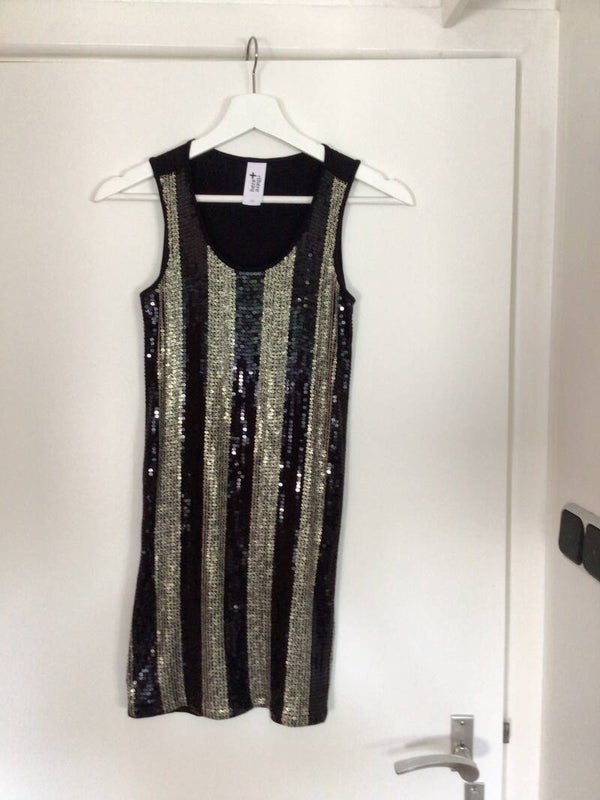 Jurk meisjes zwart goud paiilet