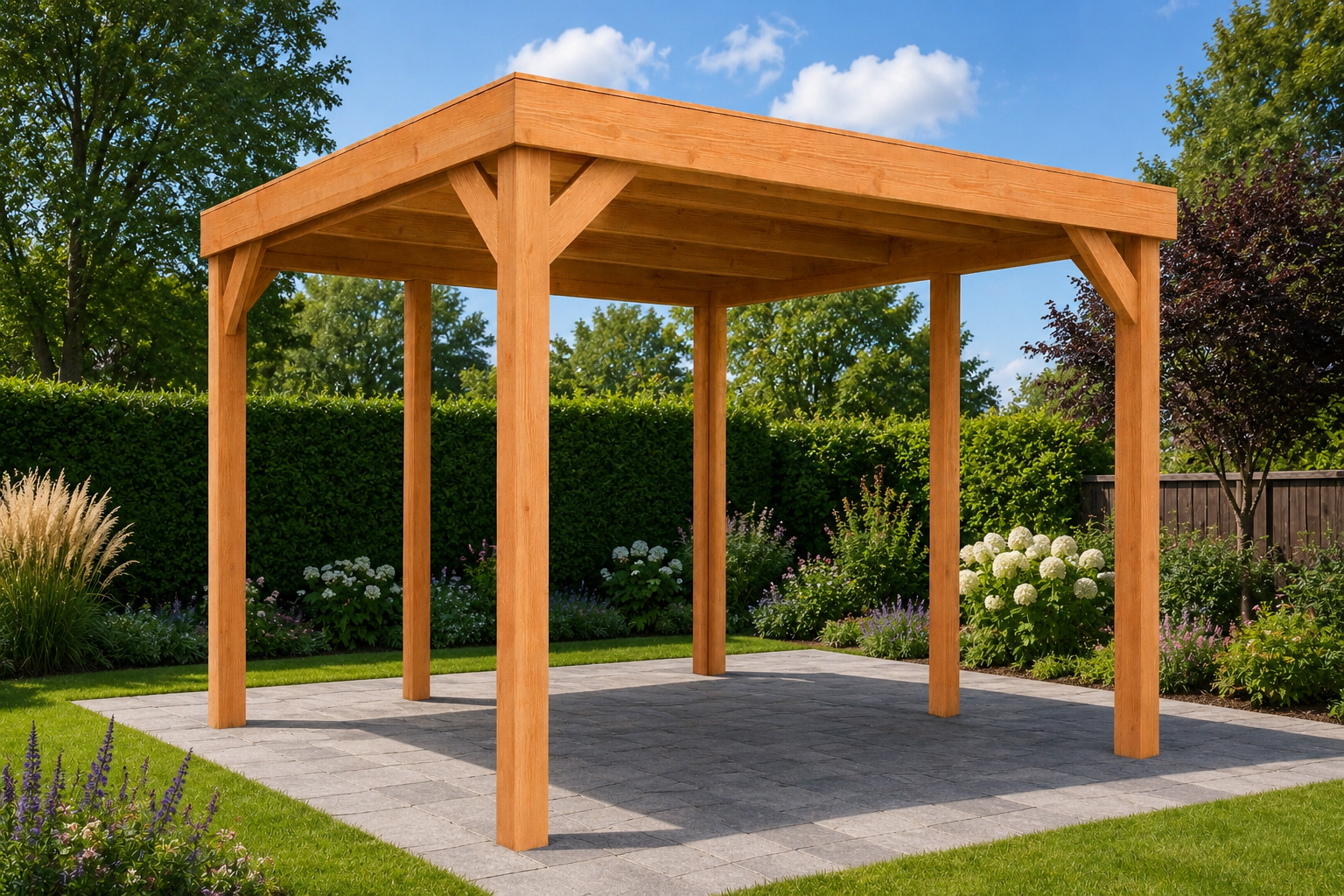 Douglas Overkapping 3x3 Meter Compleet Gemonteerd met EPDM Dak
