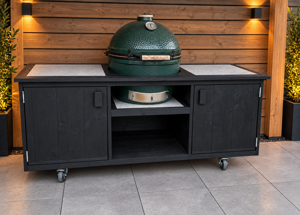 Zwarte Douglas Large buitenkeuken kamado BBQ's 210x76x93