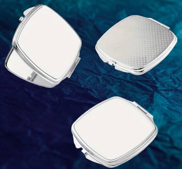 Miroir de Maquillage en Métal Forme Carré avec coins arrondis