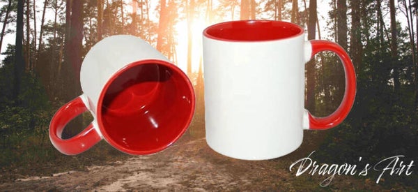 Mug Blanc et Rouge 11 oz personnalisable