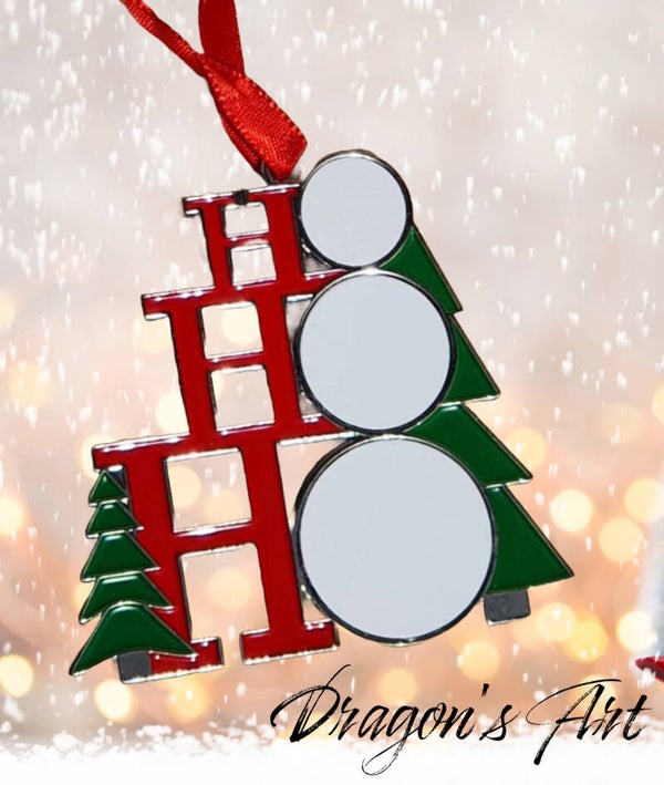 Ho Ho HO Sapin de Noël Personnalisable avec 3 photos