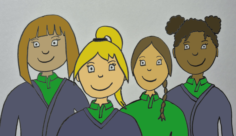 Mila, Jasmine, Evie and Éile
