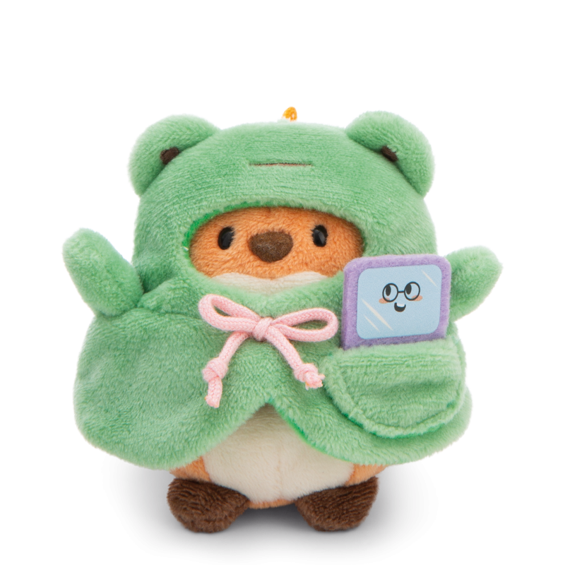 Kuscheltier Set mymochi Fuchs Geeks mit Video Spiel u. Froschkostüm in Geschenkbox