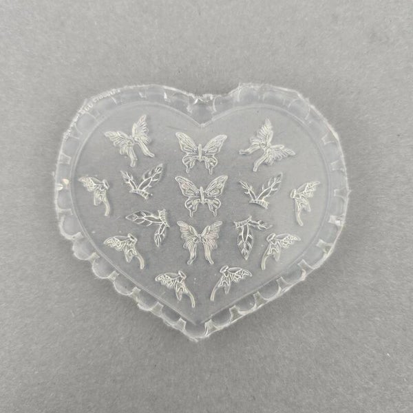 Zilverklei mal Vlinder hartjesvorm (Z00108.27)