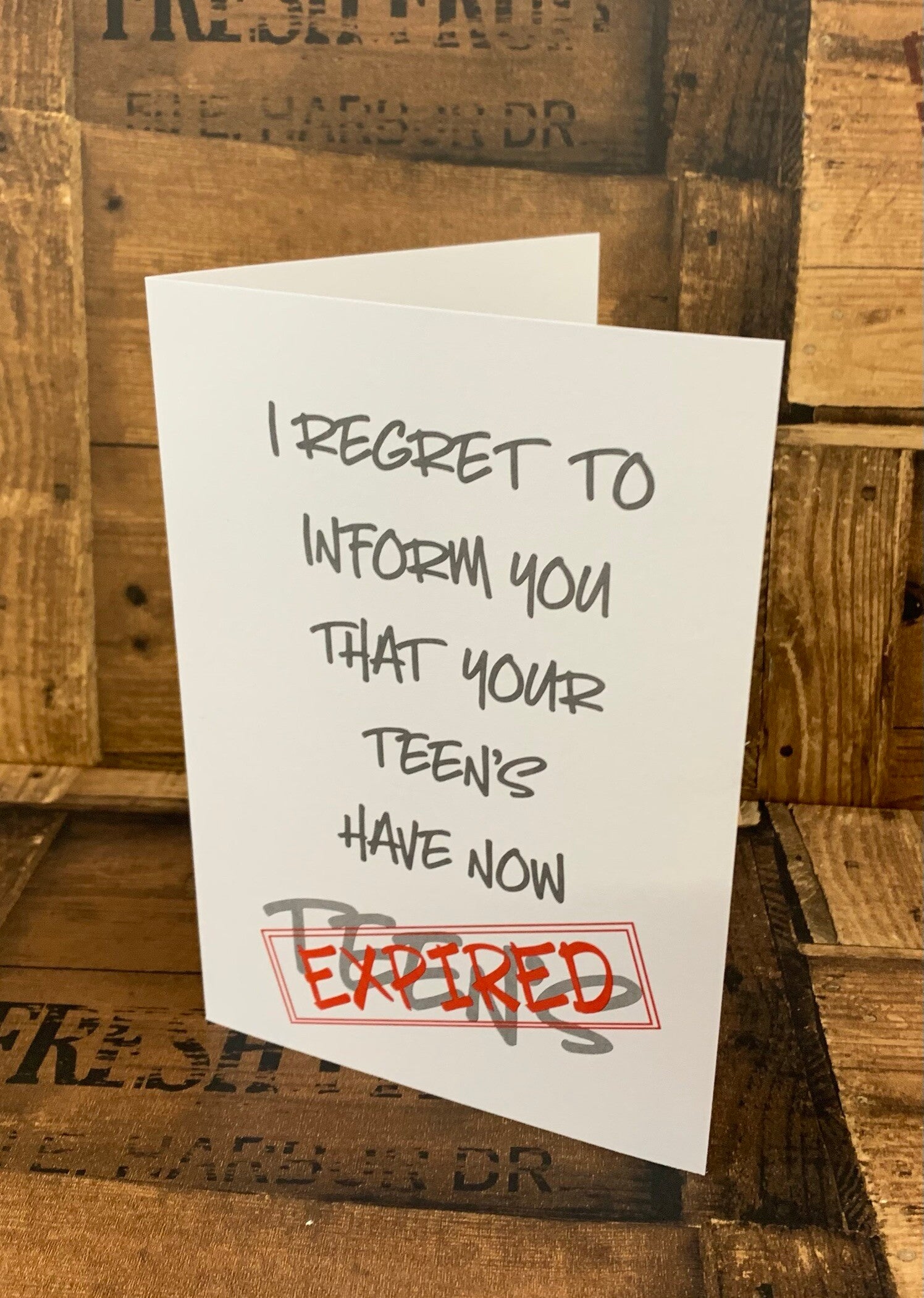 i regret to inform you that your age has expired card from sign'd by judy in felixstowe 