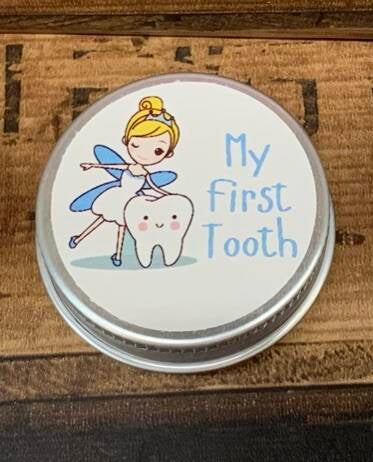 My first tooth tin from sign'd by judy