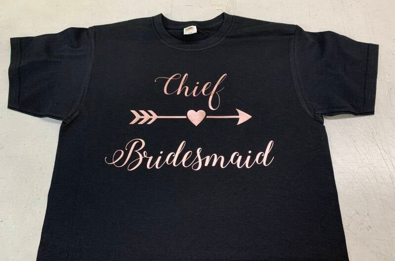 chief bridesmaid t shirt from signd by judy in felixstowe
