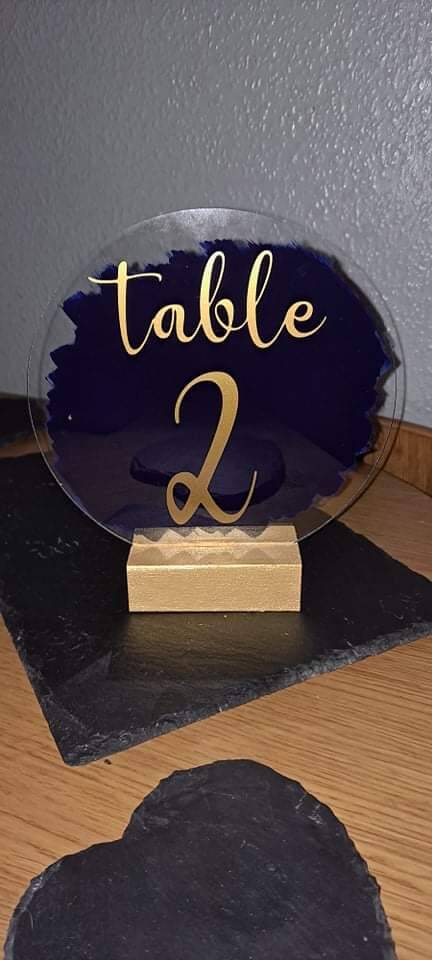 Acrylic table nubmer setting from signd by judy in felixstowe