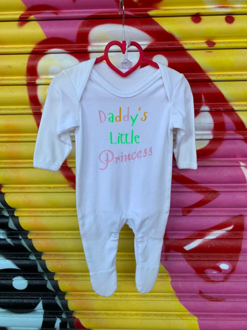 Daddy's little princess baby sleepsuit from sign'd by judy