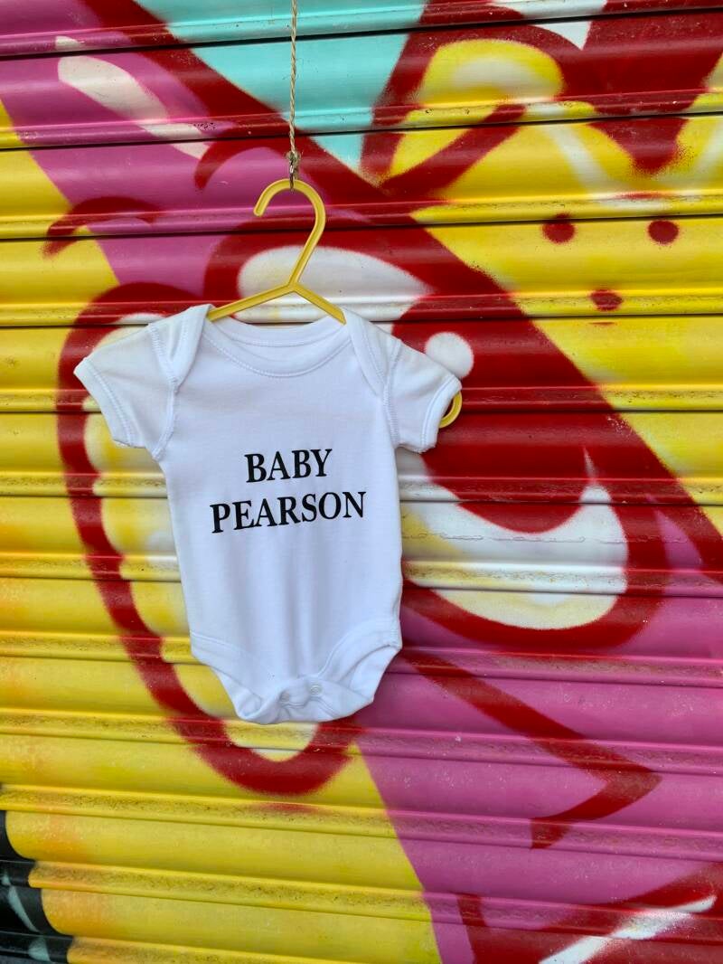 Baby's surname baby vest from sign'd by judy