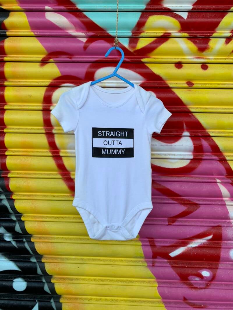 Straight outta mummy baby vest from sign'd by judy