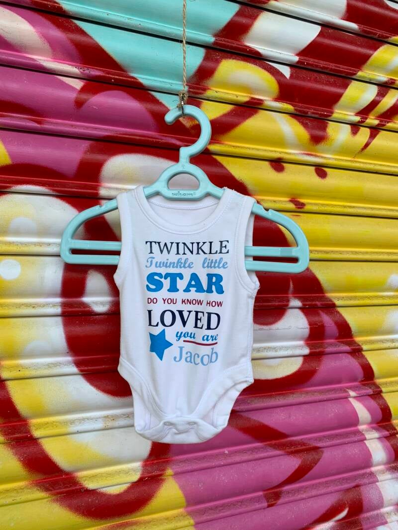 Twinkle twinkle little star do you know how loved you are baby vest from sign'd by judy