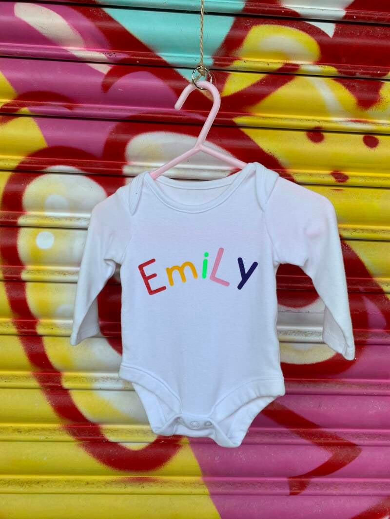 Baby's name baby vest from sign'd by judy