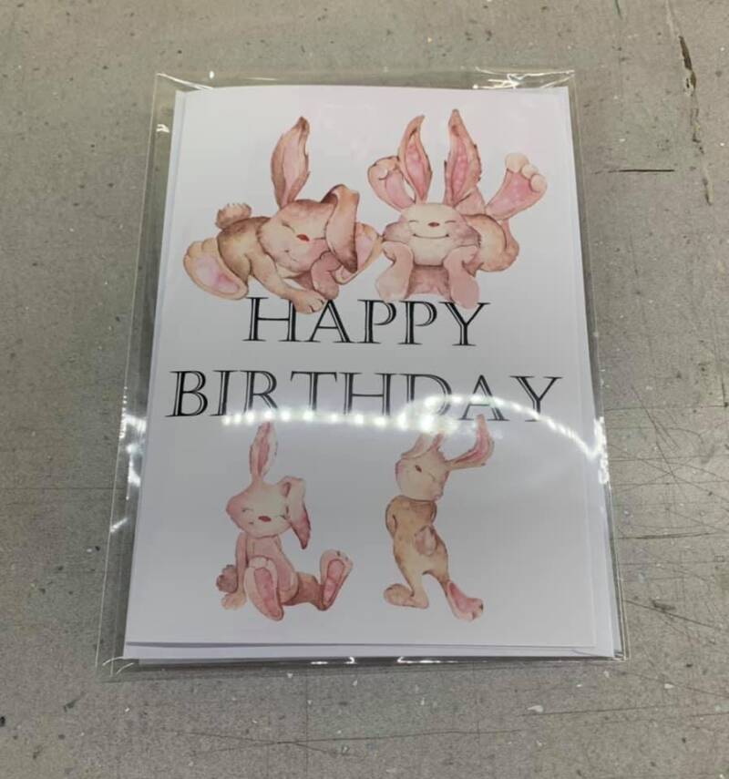 happy birthday bunnies card from sign'd by judy in felixstowe