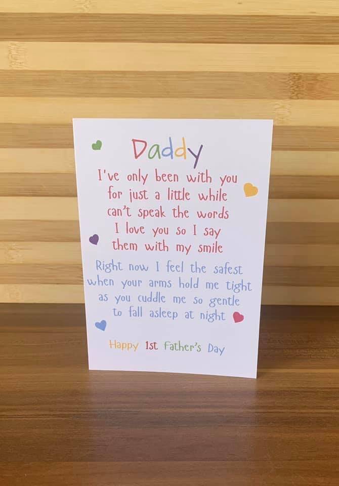 daddy first fathers day card from sign'd by judy in felixstowe
