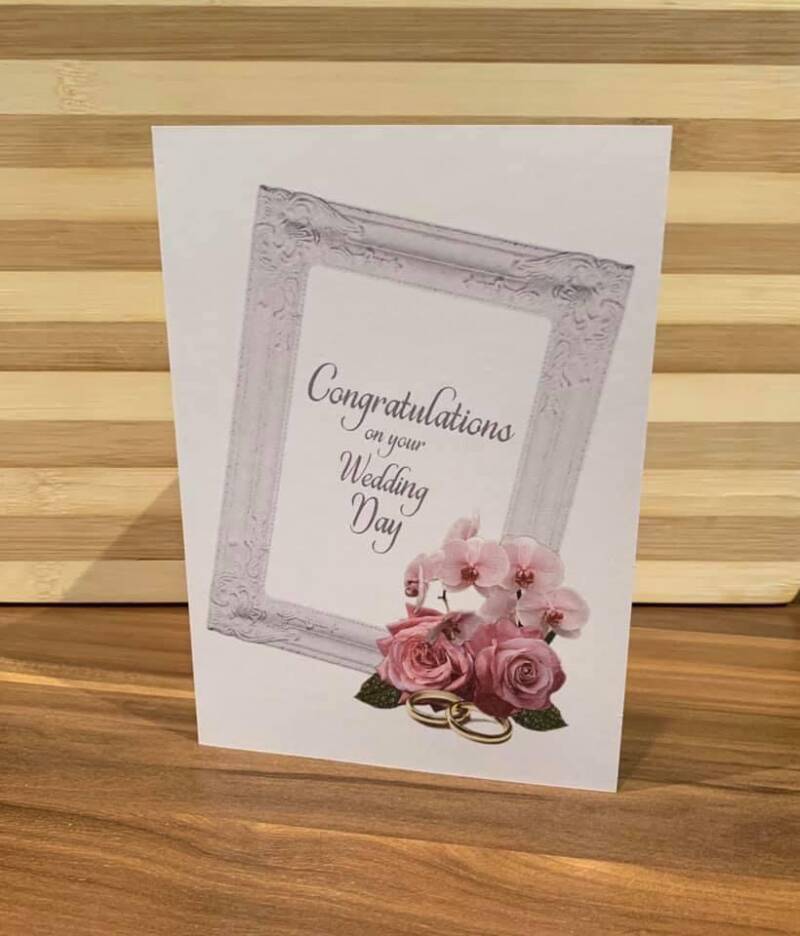 wedding day frame card from sign'd by judy in felixstowe