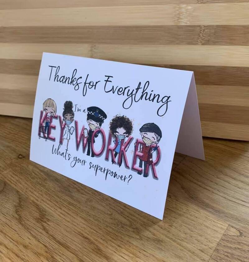 thanks for everything keyworker card from sign'd by judy in felixstowe
