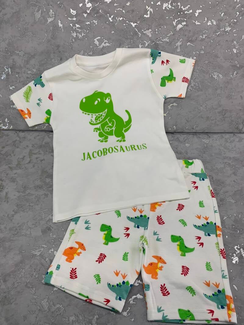 Dinosaurs shorts pyjamas set from signd by judy in felixstowe