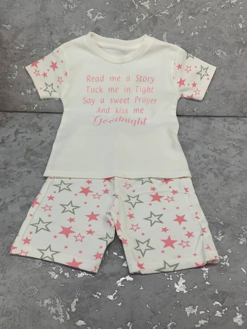 pink stars shorts pyjama set from signd by judy in felixstowe 