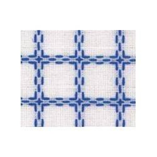 Beiersbont handwerkstof wit-blauw