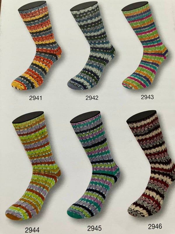 Lana Grossa fantasie sokkenpakket ( kleur 2944,2945 en 2946)