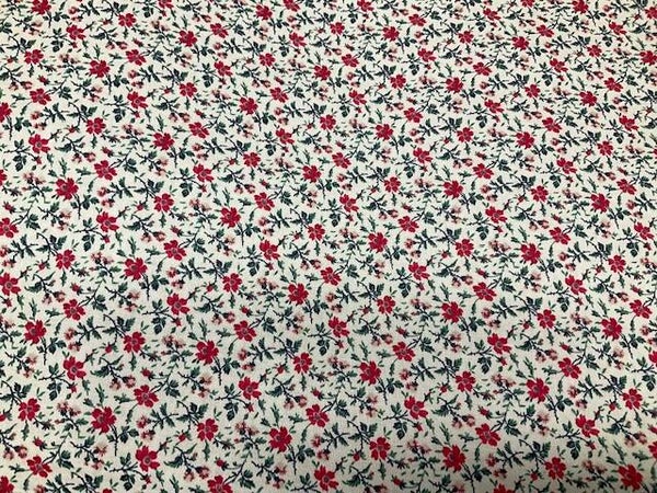 Spakenburgse klederdracht - witte stof met rood bloemetje 821