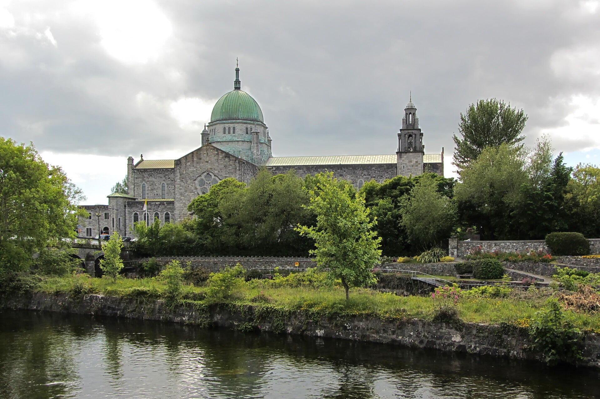 Galway Cathedral overlooking the River Corrib, Galway, Ireland