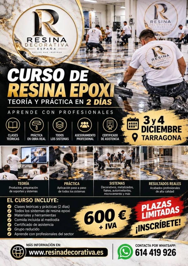 CURSO DE RESINA EPOXI TARRAGONA 3 Y 4 DE DICIEMBRE