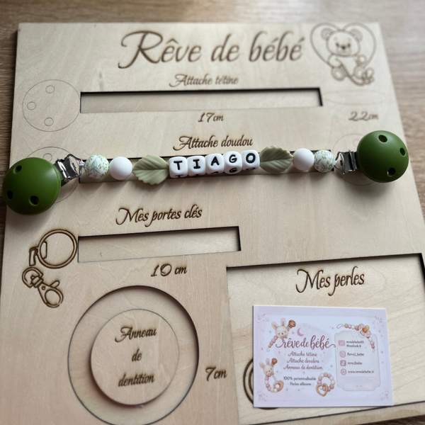 attache doudou prénom + 2 fantaisies