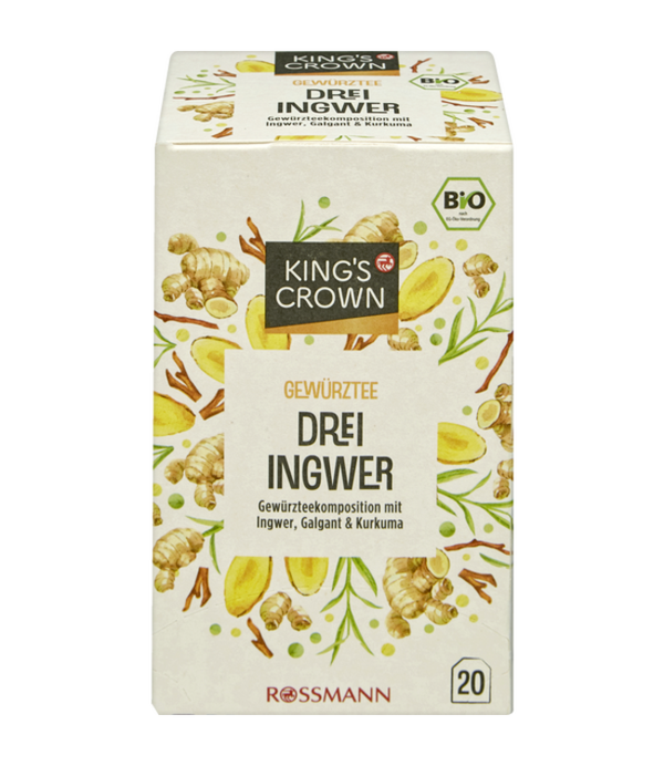 KING'S CROWN Bio Kruidenthee 3 Gembersoorten 40g
