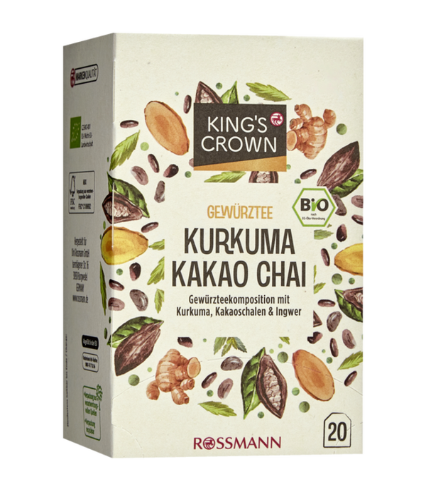 KING'S CROWN Bio Kruidenthee Kurkuma Cacao Chai 35g
