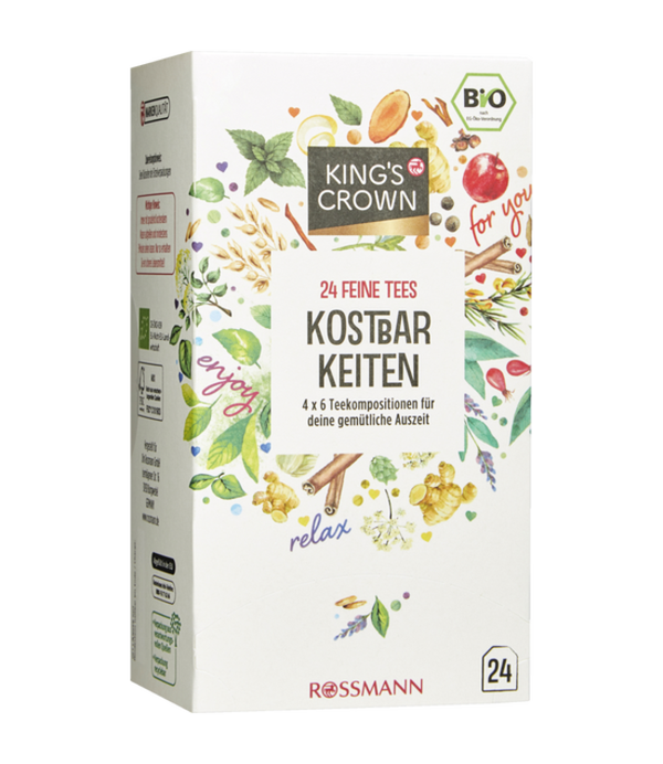 KING'S CROWN Bio Kruidenthee Selectiedoos Kostbaarheden 44g