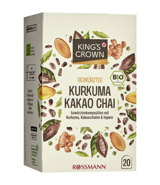KING'S CROWN Bio Kruidenthee Kurkuma Cacao Chai 35g