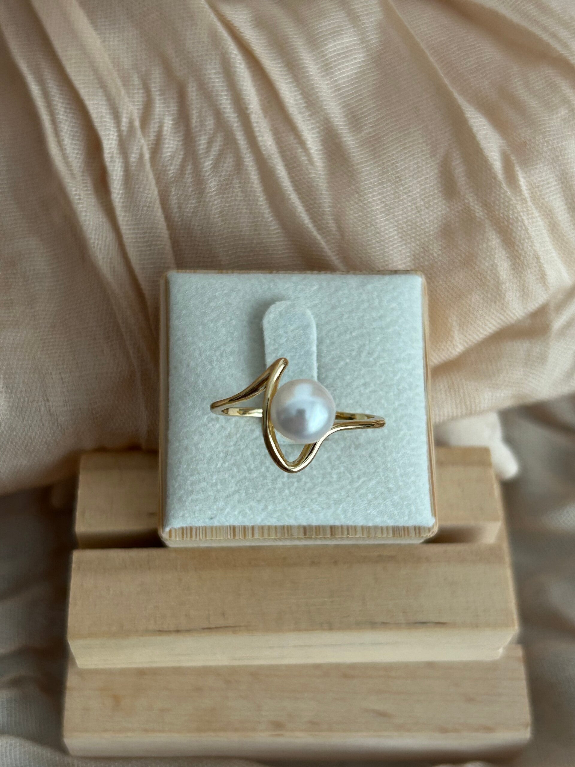Ring asymmetrisch Perle
