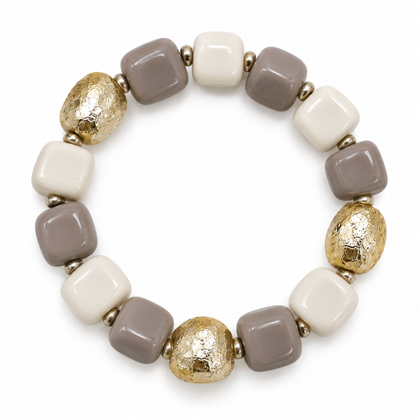Pulsera de piedras marrón