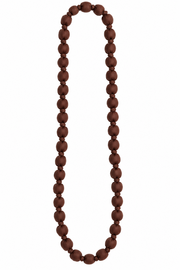 Collar de bolas marrón