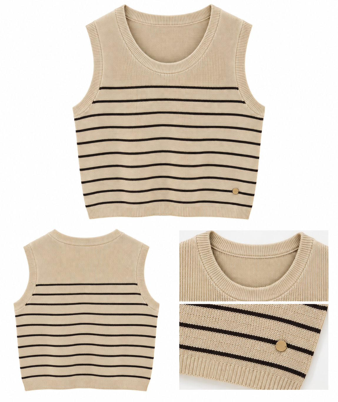 Chaleco rallado beige