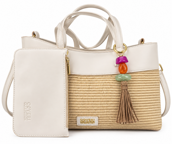 Bolso rafia blanco