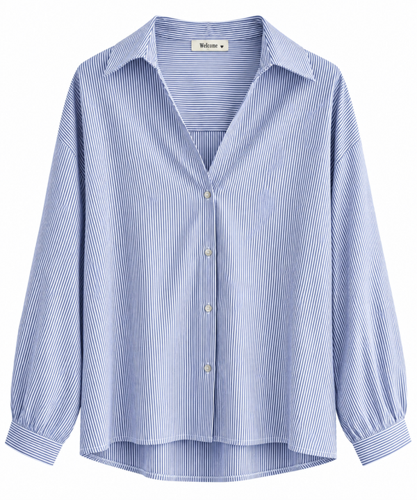 Camisa de rallas azul