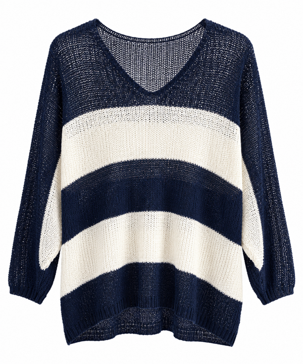 Jersey rallas gruesas azul