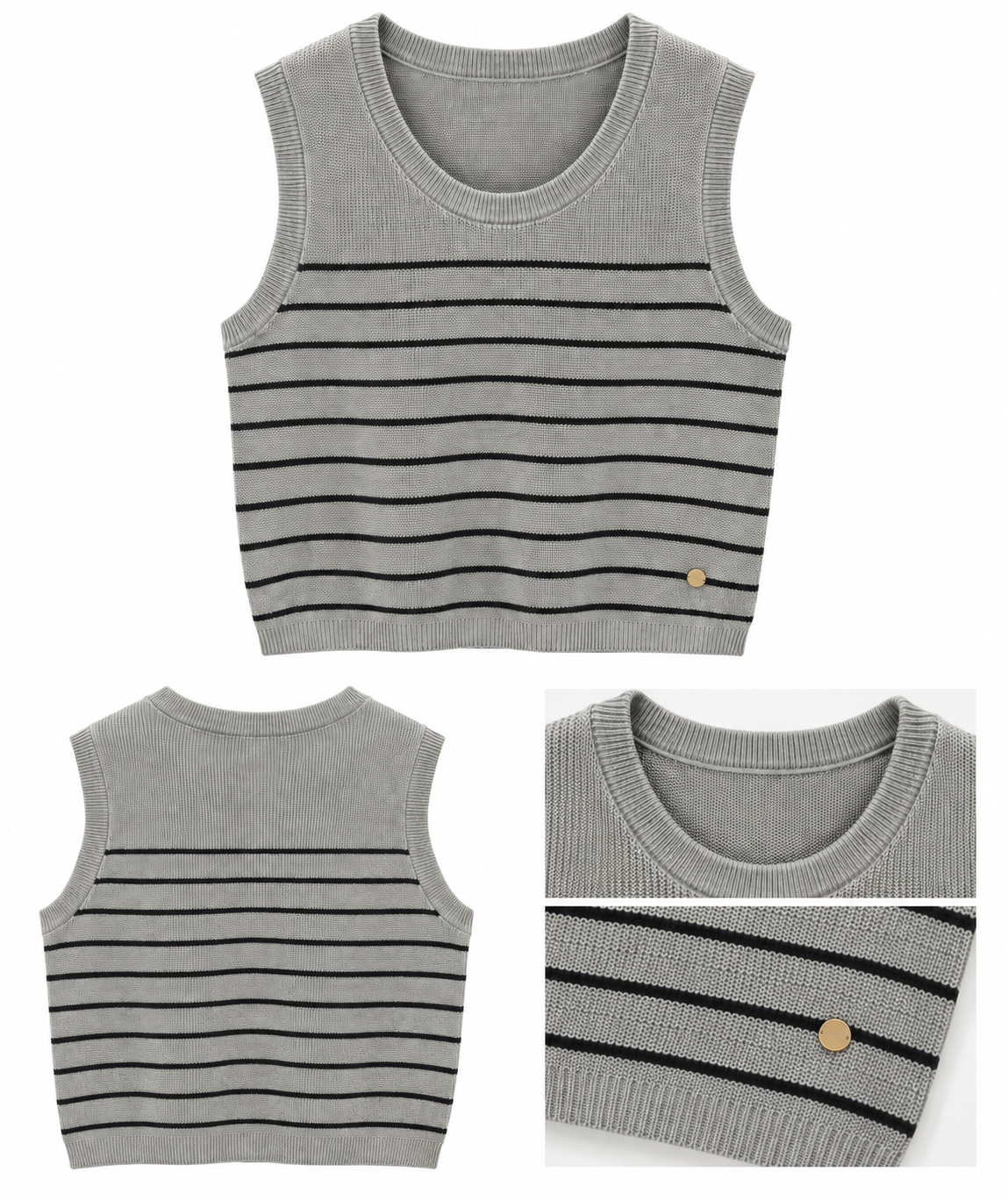 Chaleco rallado gris
