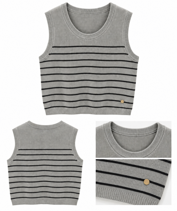 Chaleco rallado gris