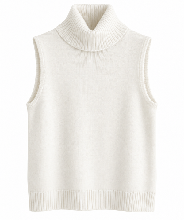 Chaleco cuello vuelto blanco