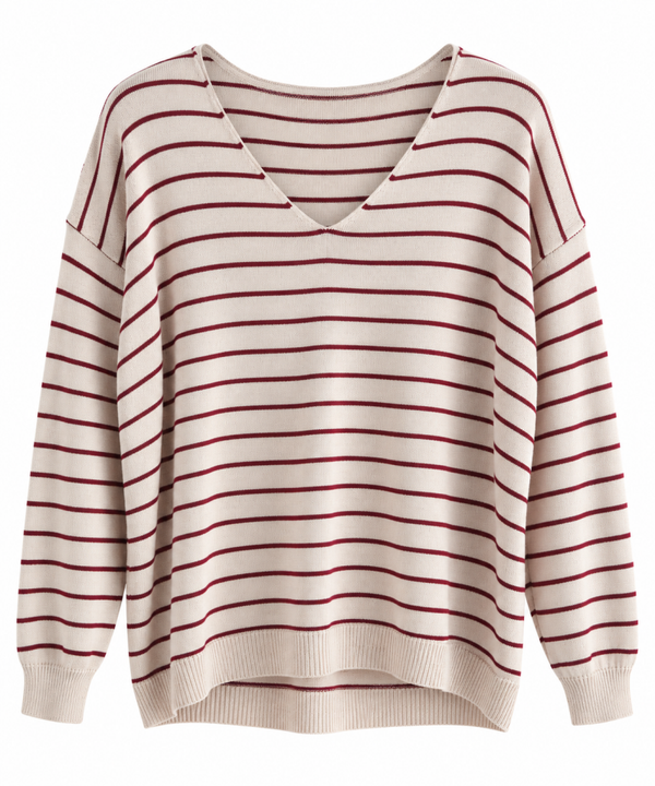 Jersey rallado burdeos