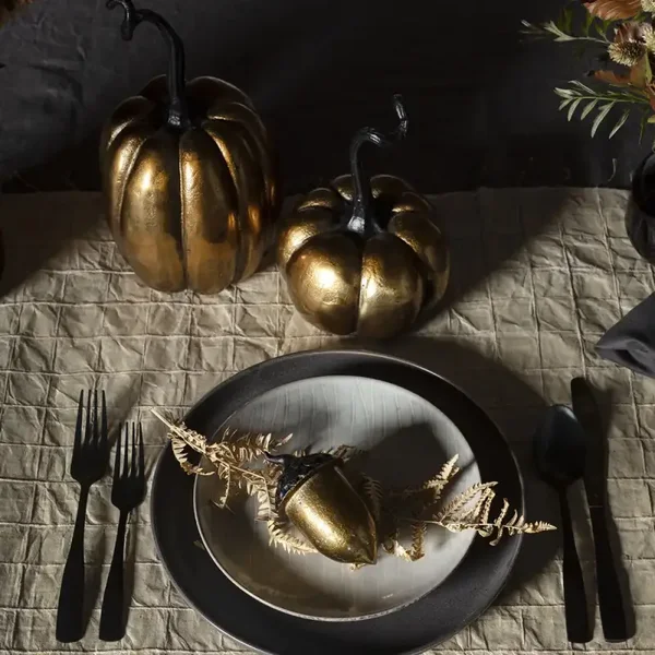Gold Acorn Place Setting Table Accent Decor