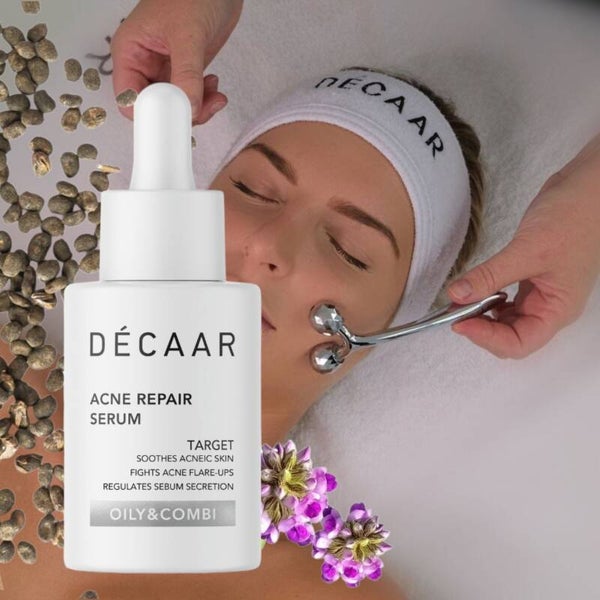DÉCAAR Acne Repair Serum met Gratis Face Massager twv €51,70