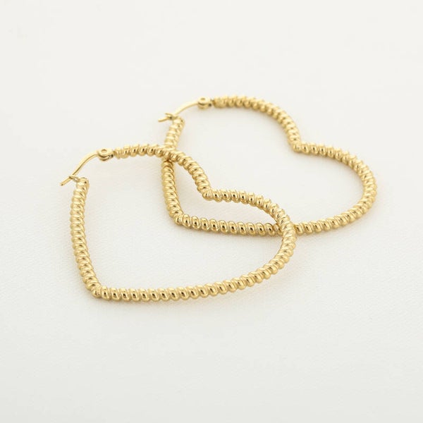 Stainless Steel Oorbellen Chic Hart Goud JE14976
